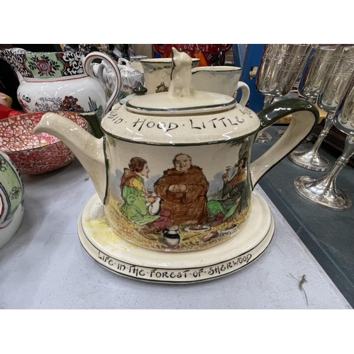 896 - A COLLECTION OF ROYAL DOULTON SERIES WARE - 'UNDER THE GREENWOOD TREE' TEAPOT AND STAND, 'THE GALLAN... 