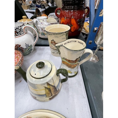 896 - A COLLECTION OF ROYAL DOULTON SERIES WARE - 'UNDER THE GREENWOOD TREE' TEAPOT AND STAND, 'THE GALLAN... 