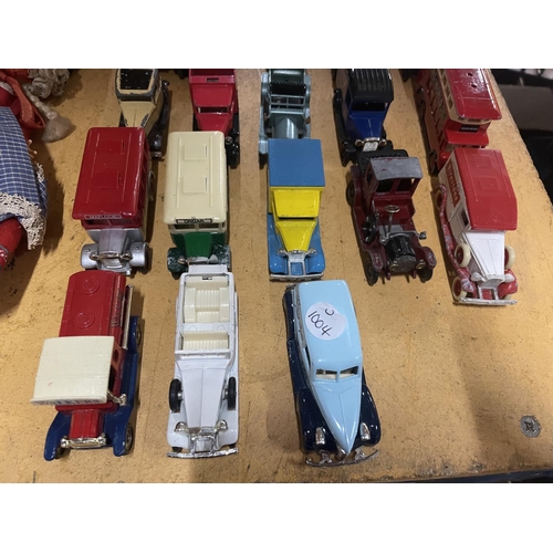 921 - NINE BOXED CORGI DIECAST VINTAGE VANS PLUS EIGHTEEN UNBOXED LLEDO AND MATCHBOX VEHICLES