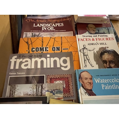 927 - A LARGE QUANTITY OF BOOKS ABOUT DRAWING AND PAINTING