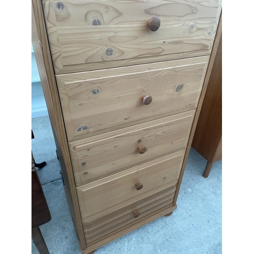 2669 - A MODERN PINE CHEST OF FIVE DRAWERS - 23