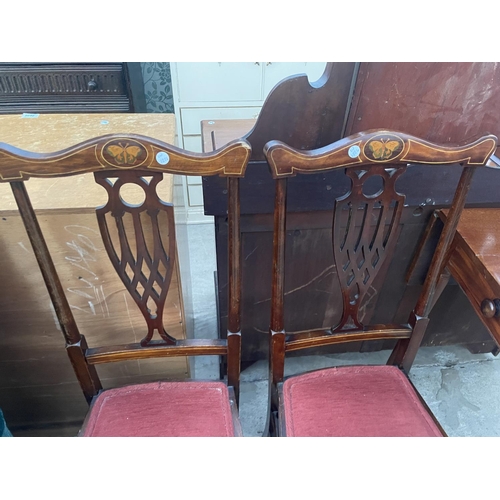 2670A - TWO INLAID MAHOGANY PARLOUR CHAIRS