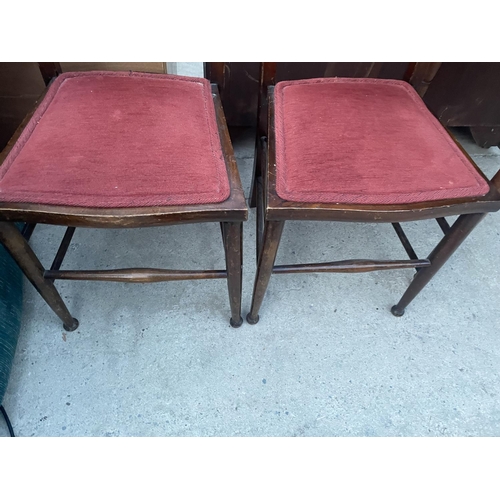 2670A - TWO INLAID MAHOGANY PARLOUR CHAIRS