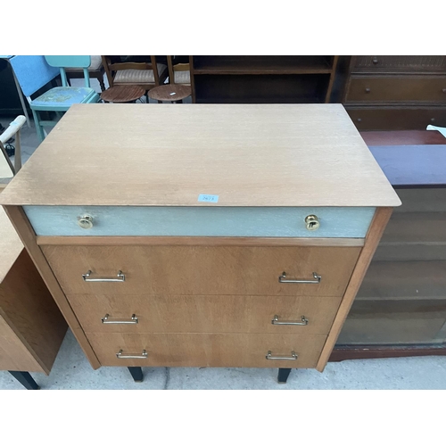 2673 - A LIMELIGHT ATOMIC RETRO CHEST OF FOUR DRAWERS AND MATCHING DRESSING TABLE