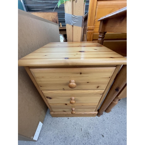 2679 - A MODERN PINE CHEST OF TWO SHORT AND THREE LONG DRAWERS WITH MATCHING DRESSDING TABLE, STOOL, BEDSID... 