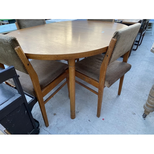 2589 - A RETRO TEAK EXTENDING DINING TABLE, 59X44