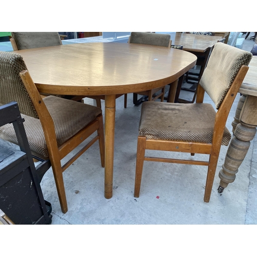 2589 - A RETRO TEAK EXTENDING DINING TABLE, 59X44