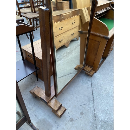 2592 - A MID 20TH CENTURY CHEVAL MIRROR