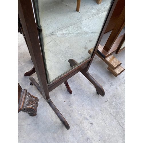 2592 - A MID 20TH CENTURY CHEVAL MIRROR