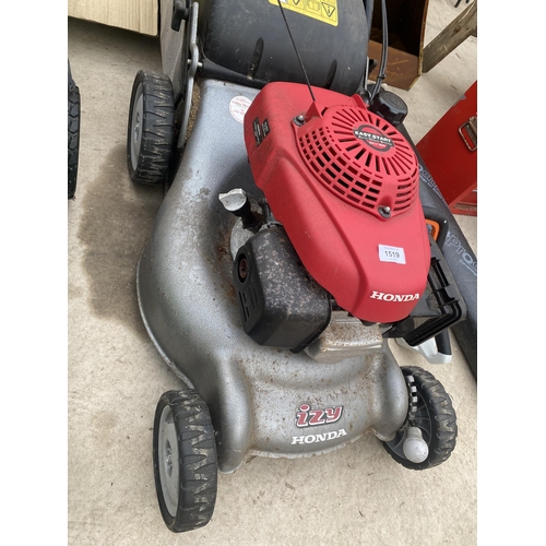 1519 - A HONDA IZY EASY START PETROL LAWN MOWER