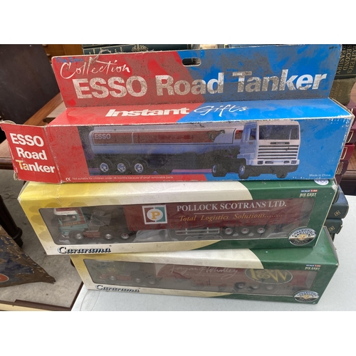 1588 - AN ASSORTMENT OF BOXED DIECAST VEHICLES TO INCLUDE LORRIES, CORGI AND BURAGO ETC