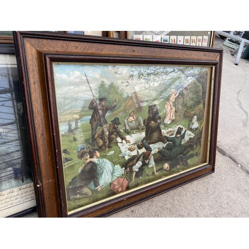 1698 - AN ASSORTMENT OF FRAMED PRINTS AND PICTURES