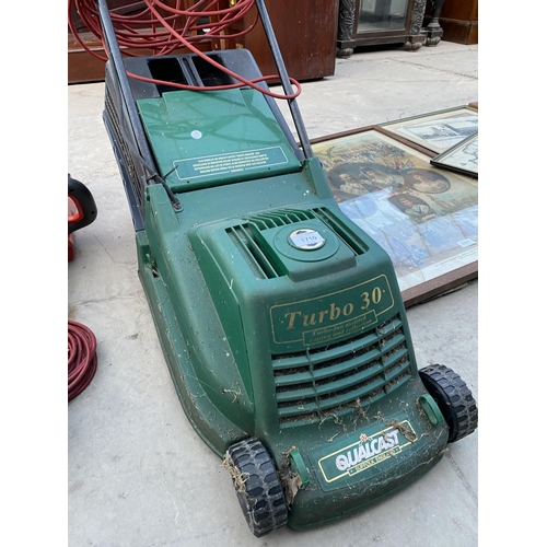 1710 - A QUALCAST ELECTIC LAWN MOWER WITH GRASS BOX