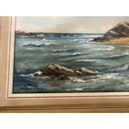 428 - MARION S. COLE (20TH CENTURY), COASTAL SCENE, OIL ON BOARD, 40X50CM, FRAMED