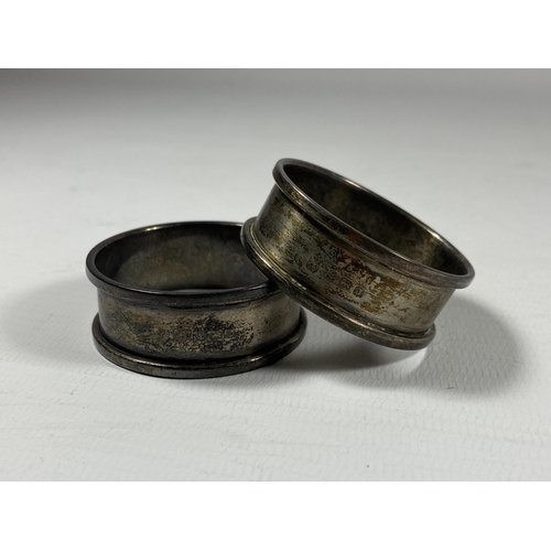 736 - A PAIR OF HALLMARKED SILVER NAPKIN RINGS, TOTAL WEIGHT 14.8G