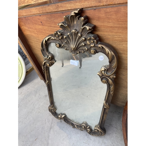 2627A - A MODERN GILT FRAMED WALL MIRROR AND 26