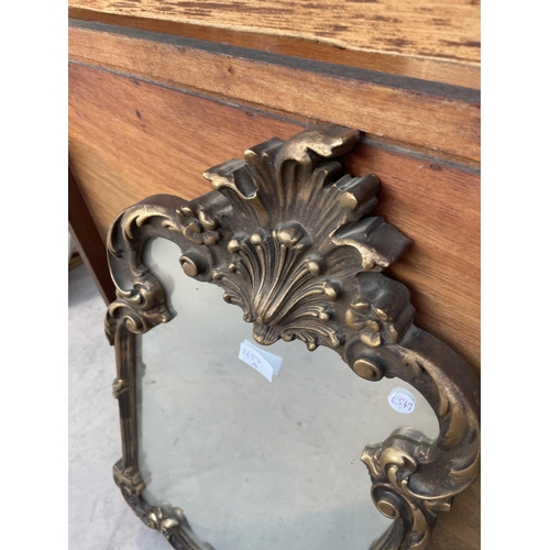 2627A - A MODERN GILT FRAMED WALL MIRROR AND 26