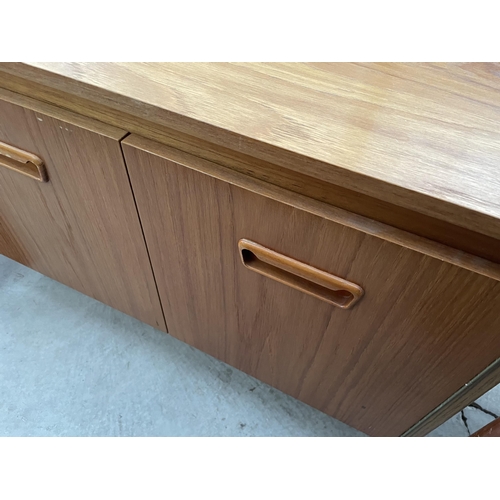 2690 - A RETRO TEAK TWO DOOR RECORD CABINET, 3O