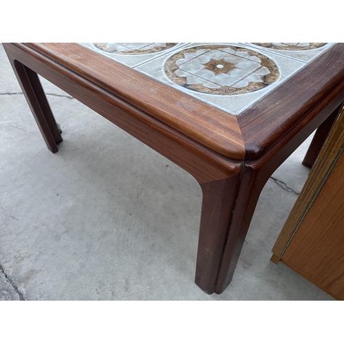 2691 - A RETRO TEAK G-PLAN COFFEE TABLE WITH TILED TOP, 28X20