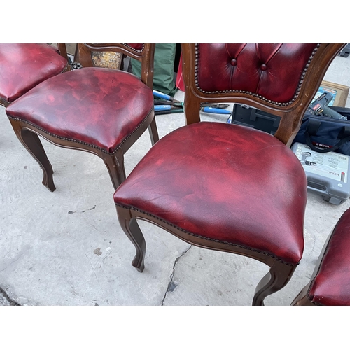 2693 - A SET OF SIX CONTINENTAL STYLE DINING CHAIRS, TWO BEING CARVERS