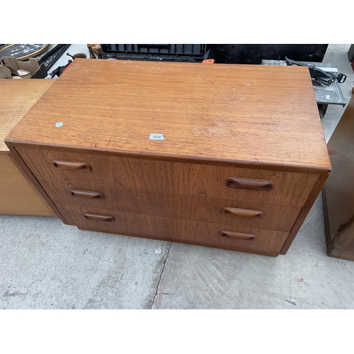 2696 - A RETRO G-PLAN TEAK CHEST OF THREE DRAWERS, 32