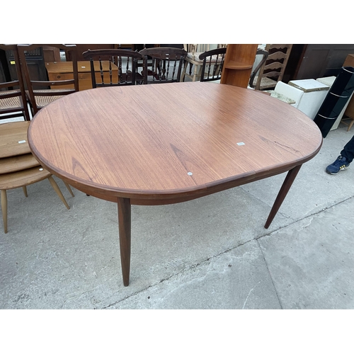 2701 - A RETRO TEAK G-PLAN EXTENDING DINING TABLE, 64X44