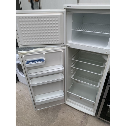 2054 - A WHITE BOSCH CLASSIXX UPRIGHT FRIDGE FREEZER