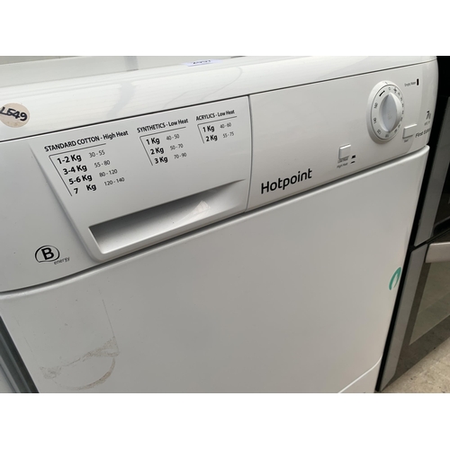 2057 - A WHITE HOTPOINT 7KG CONDENSER DRYER