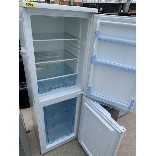 2071 - A WHITE LOGIK UPRIGHT FRIDGE FREEZER