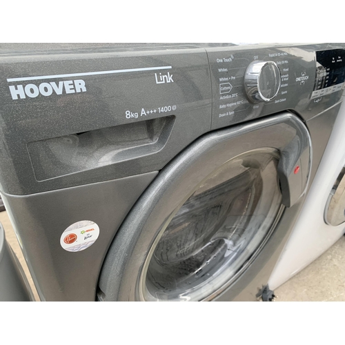 2075 - A GREY HOOVER 8KG WASHING MACHINE