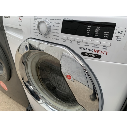 2076 - A WHITE HOOVER 8KG WASHING MACHINE