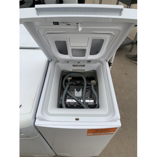 2082 - A WHITE HOTPOINT 7KG TOP FILL WASHING MACHINE