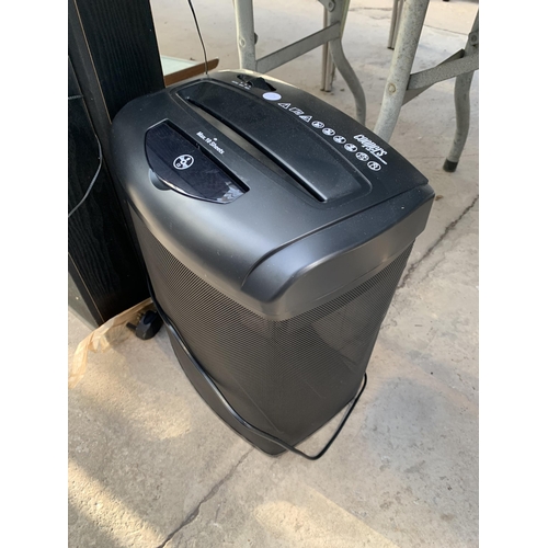 2108 - A PAIR OF SPEAKERS AND A PAPER SHREDDER