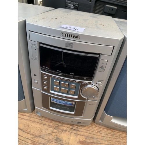 2126 - AN AIWA STEREO SYSTEM WITH TWO SPEAKERS