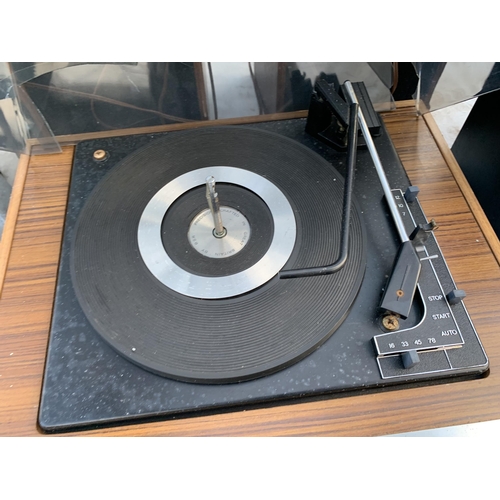 2132 - A FERGUSON RECORD PLAYER AND A PAIR OF WOODEN CASED SPEAKERS