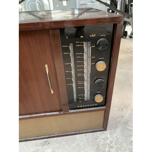 2139 - A RETRO TEAK FERGUSON STEREO WITH MONARCH RECORD DECK