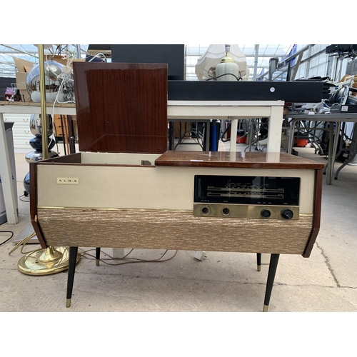 2167 - A RETRO ALBA RADIOGRAM WITH A MONARCH RECORD DECK