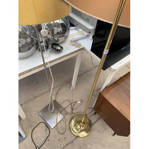 2168 - TWO METAL FLOOR LAMPS