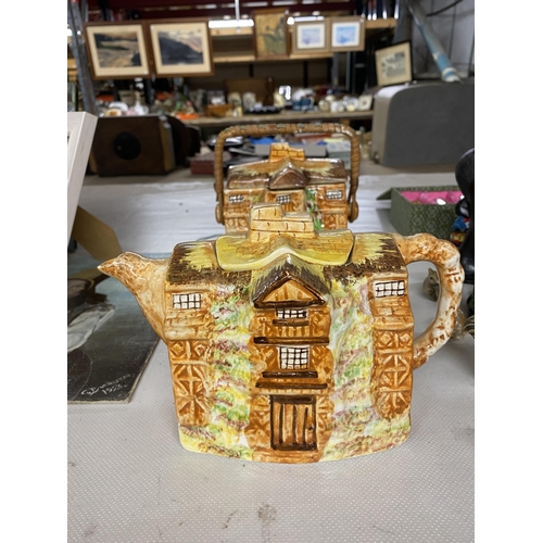 1031 - TWO PIECES OF ARTHUR WOOD COTTAGE WARE TO INCLUDE A TEAPOT AND A BISCUIT BARREL