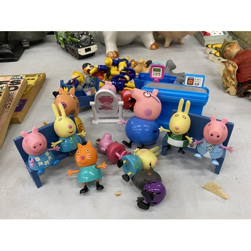 1048 - A QUANTITY OF PEPPA PIG FIGURES, PAW PATROL AND FIREMAN SAM