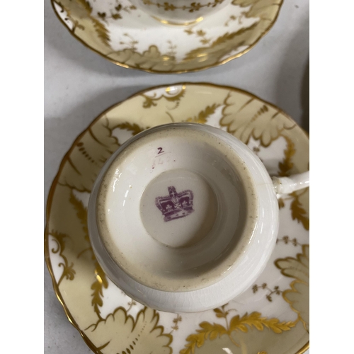 1070 - A COALPORT 'MING ROSE' PLATE, LARGE ROYAL ALBERT 'LADY HAMILTON' PLATE, CHINA CUPS AND SAUCERS AND A... 