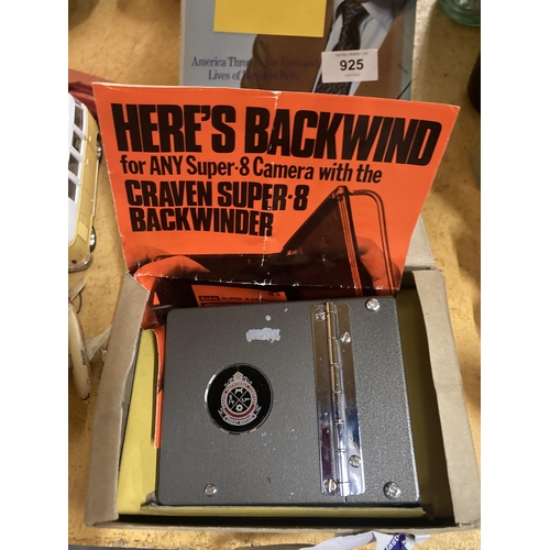 925A - A CRAVEN SUPER 8 BACKWINDER WITH INSTRUCTIONS