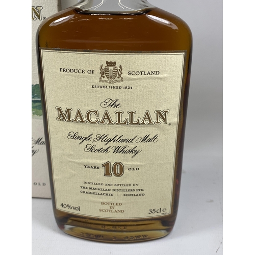 301 - 1 X BOXED 35CL BOTTLE - A RARE 1980'S MACALLAN 10 YEAR OLD SINGLE HIGHLAND MALT SCOTCH WHISKY