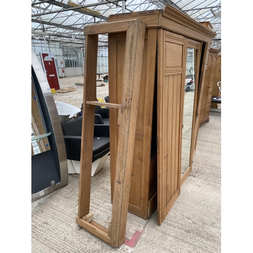 2707 - A LATE VICTORIAN STAINWOOD MIRROR DOOR WARDROBE