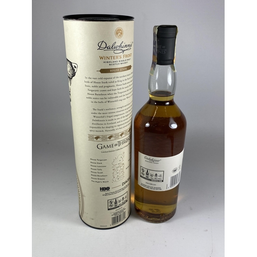 308 - 1 X 70CL BOXED BOTTLE - A GAME OF THRONES LIMITED EDITION DALWHINNIE WINTER'S FROST HIGHLAND SINGLE ... 