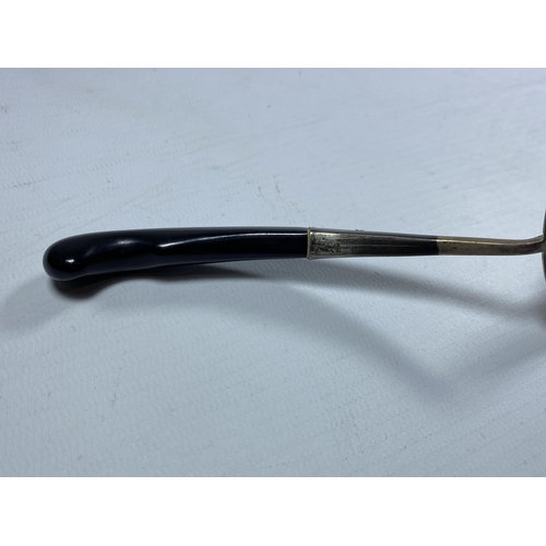 342 - A TIBETAN WHITE METAL SERVER WITH EBONY HANDLE, LENGTH 19CM