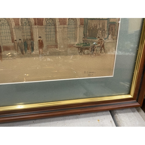 48 - AN R.LOWRY SIGNED WATERCOLOUR OF WILLS & KAULA ARCHITECTS, 55 X 82CM
