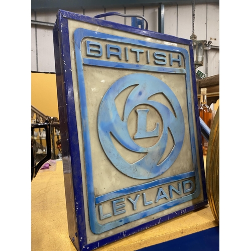 60 - A BRITISH LEYLAND ILLUMINATED BOX SIGN, 54 X 43 X 10CM