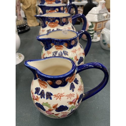 116 - A GRADUATED SET OF FIVE 'VICTORIA' IRONSTONE JUGS