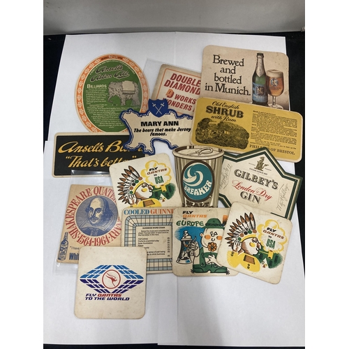144 - A QUANTITY OF VINTAGE BEER MATS TO INCLUDE AIRLINES